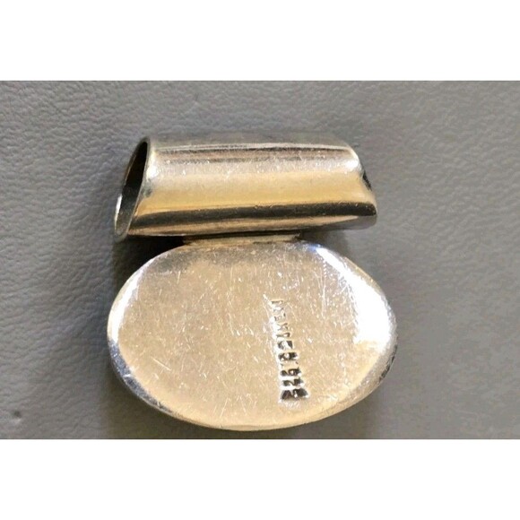 Vintage 925 Maxico Large Oval Black Onyx Pendent (8.5 grams) - Picture 4 of 8